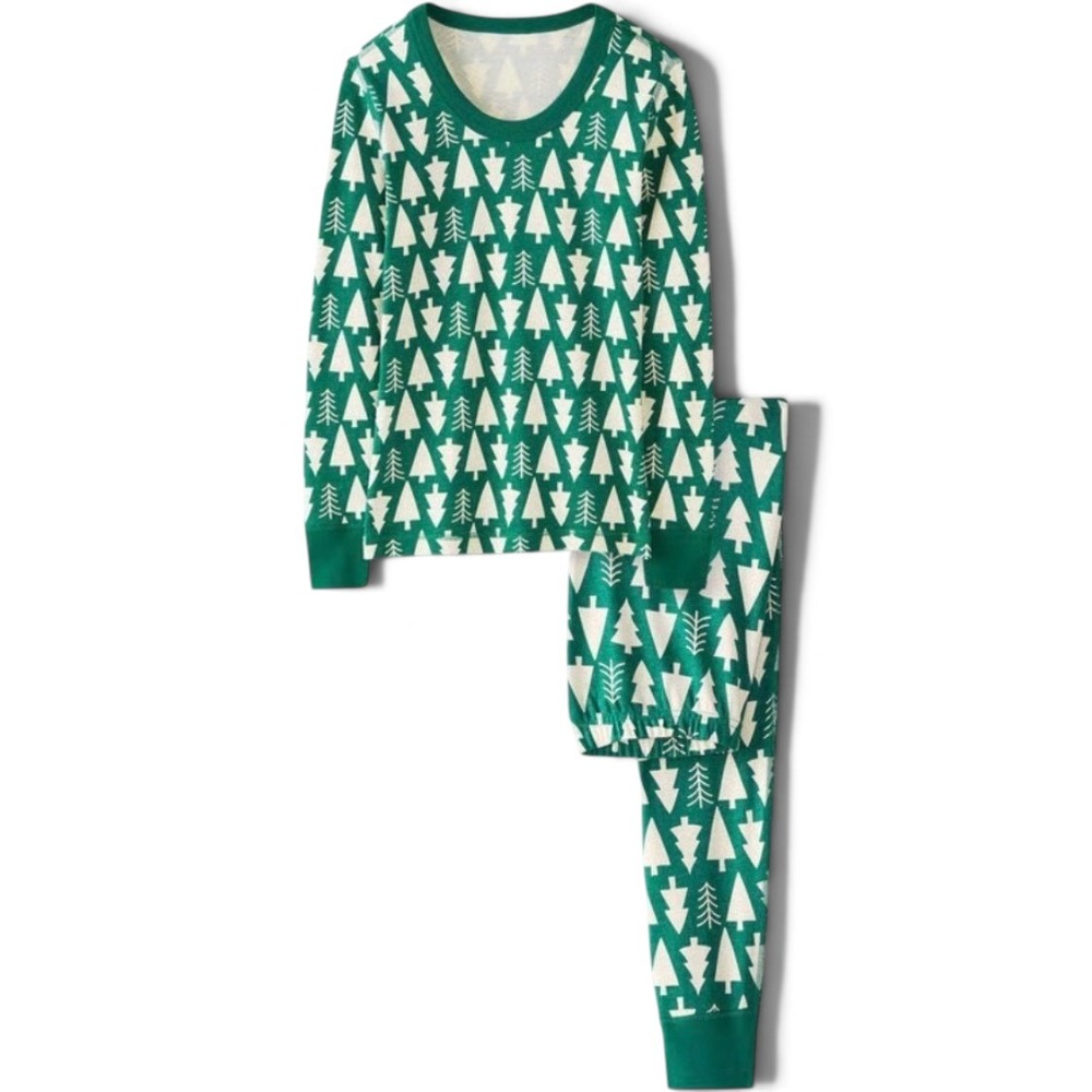 HANNA ANDERSSON Women's S/M Holiday HannaJams Pajama Set in Winter Green